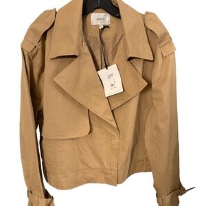 Joe’s Women’s Liz Cropped Trench Coat Camel Sz L NWT